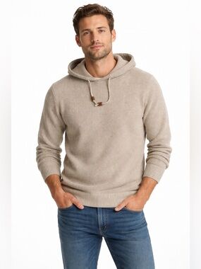 Marine Layer Light Tan Knit Hoodie Size Medium